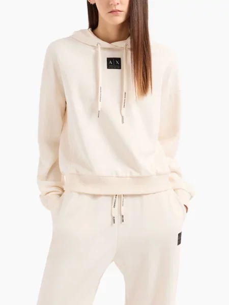 Худі Armani Exchange Black Edition молочний бавовна/поліестер чорне