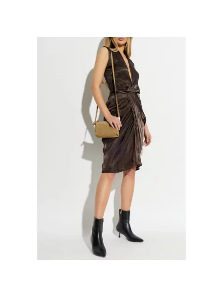 Sukienka Rick Owens bez rękawów brązowa