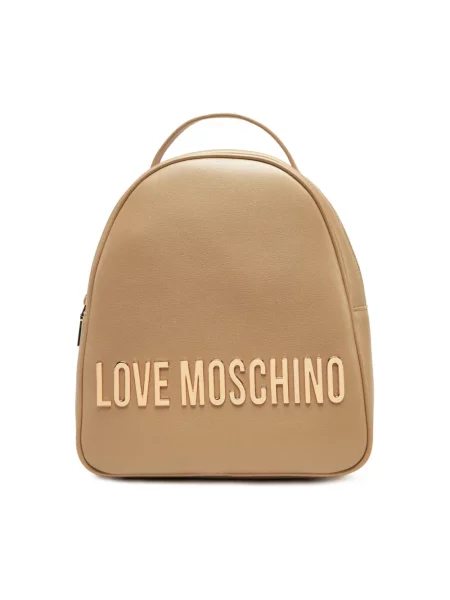 Plecak Love Moschino z logo beżowy
