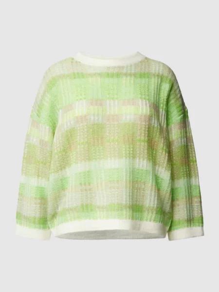 Sweter z dzianiny o kroju loose fit z dodatkiem wełny model „Polira” Opus