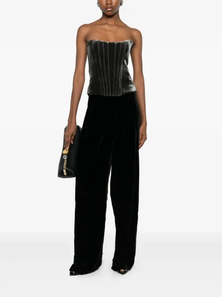 Pantaloni Raquel Diniz de catifea negru
