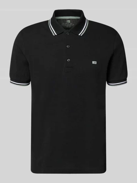 Koszulka polo w kroju regular fit z kontrastowymi paskami Christian Berg Men czarna