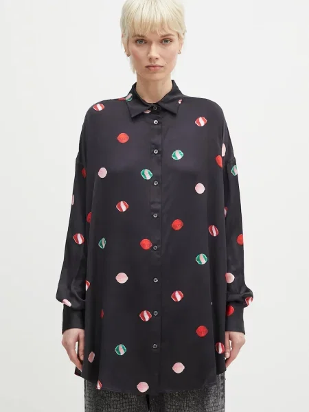 Fiorucci cămașă Lollipop Print femei cu guler clasic relaxed negru