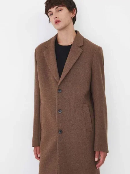 Палто с вълна Medicine преходен модел кафяво