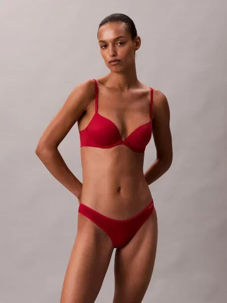 Calvin Klein Biustonosz na fiszbinach Kobiety Sztuczne włókno jednolity czerwony