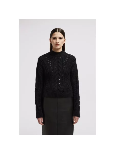 Sweter Moncler wełniany czarny