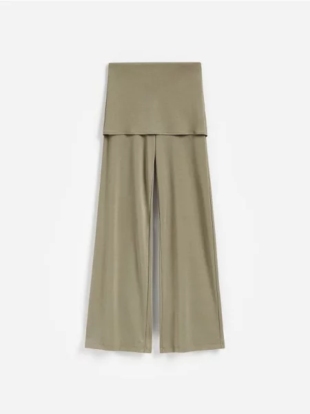Reserved Pantaloni cu conținut ridicat de modal verde-maroniu verde