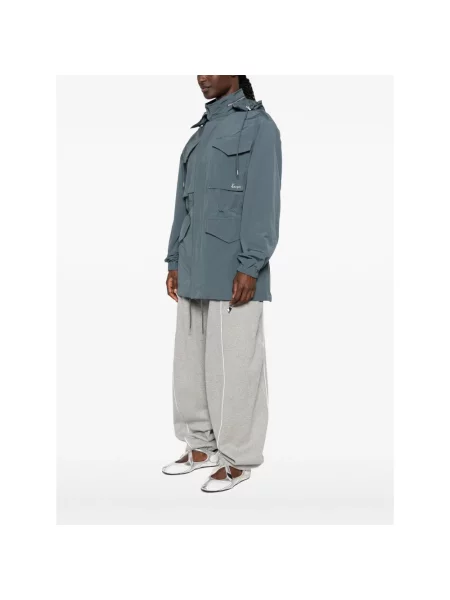 Parka Kenzo z kapturem ze sznurkiem szara