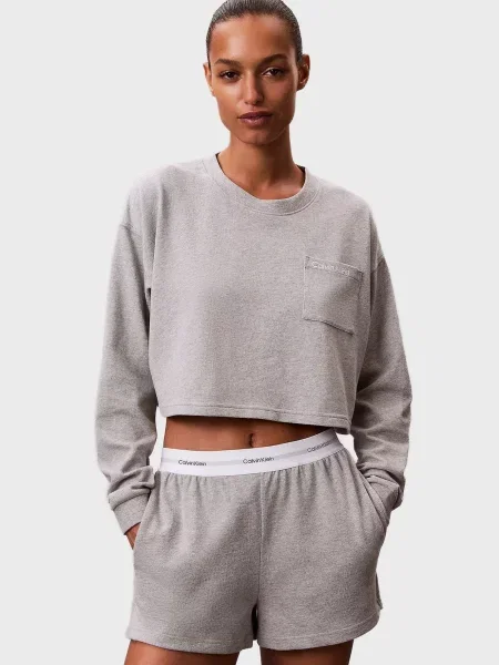 Лонгслів Calvin Klein з джерсі сірий