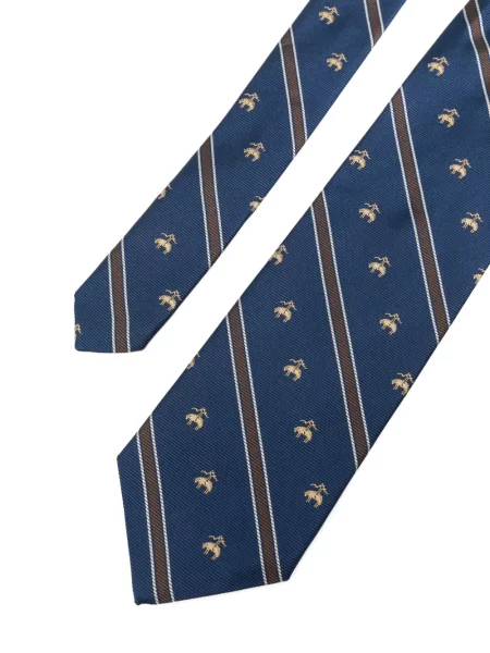 Ριγέ γραβάτα Brooks Brothers με κέντημα μπλε