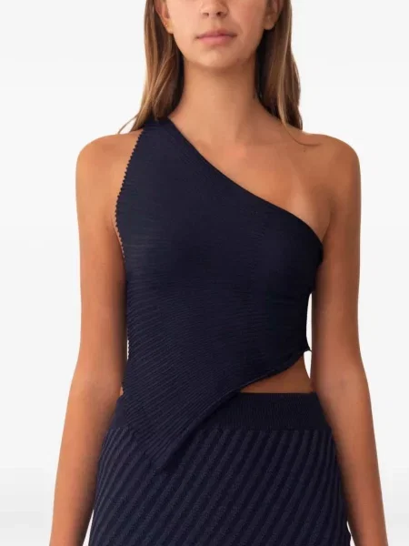 Top Azulu na jednym ramieniu niebieski