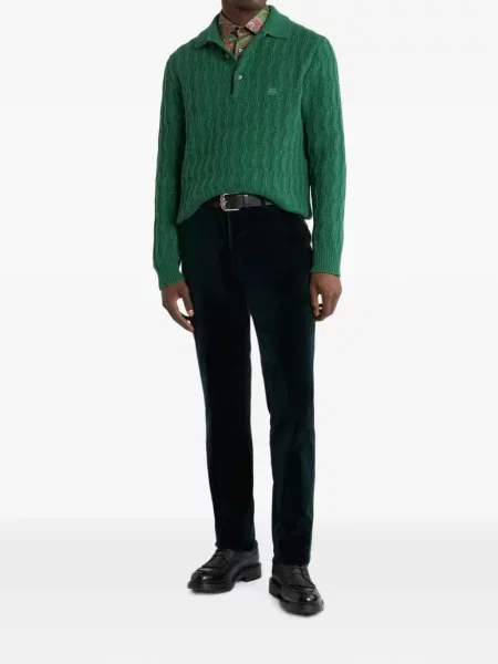 Cămașă Etro din satin cu model paisley verde