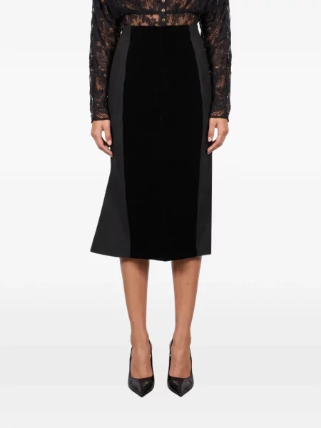 Fustă midi Jacquemus de catifea negru