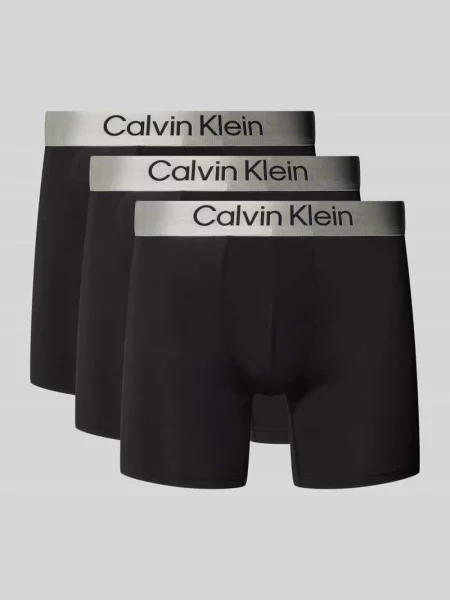 Obcisłe bokserki z elastycznym pasem z logo w zestawie 3 szt. Calvin Klein czarne