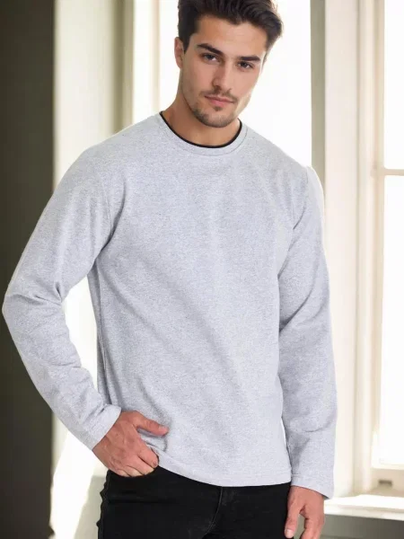 Hanorac crewneck Dewberry gri