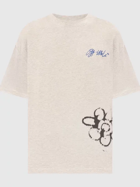 Меланжева футболка Metal Flowers Off-white сіра