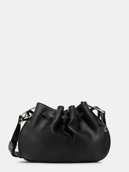 Usnjena torbica Liviana Conti črna