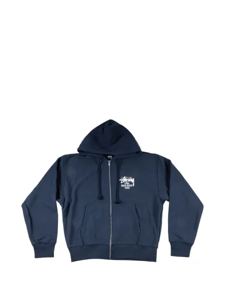 Hanorac cu glugă Stüssy cu imagine albastru