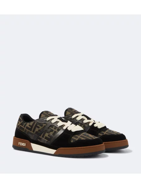 Sneakerși Fendi din piele de căprioară maro