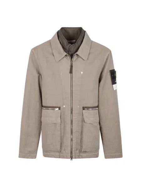 Kurtka Stone Island z kamieniami pikowana brązowa