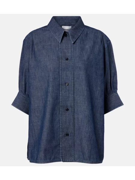 Cămașă Jil Sander din poplin albastru