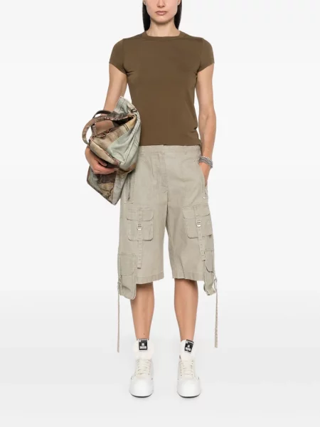 Marškinėliai Rick Owens apkarpytas žalia
