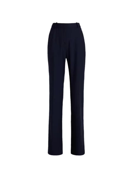 Pantaloni Another Tomorrow de lână evazate albastru