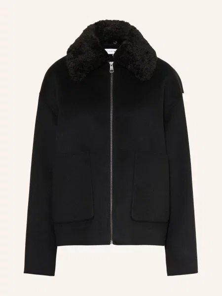 Tommy Hilfiger Bunda Hranatého Střihu S Odnímatelným Límcem Z Umělé Kožešiny černá