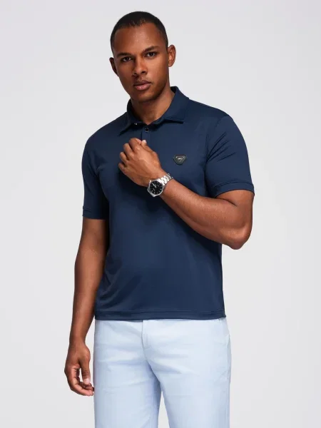 Polo Ombre stretch albastru