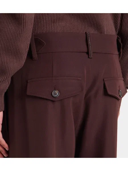 Pantaloni Brunello Cucinelli de lână bordo