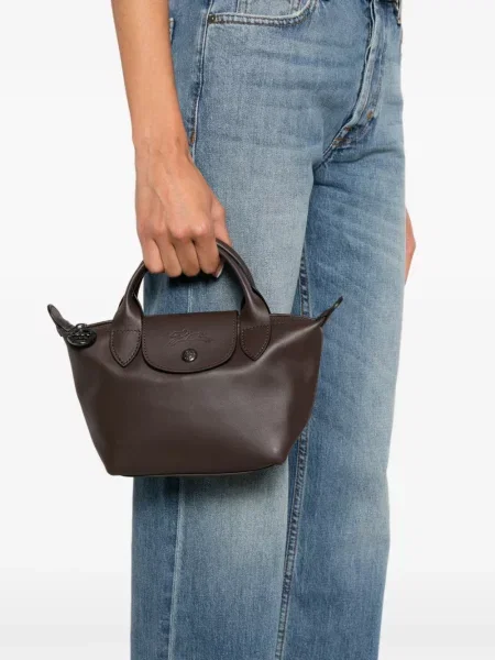 Geantă shopper Longchamp din piele maro