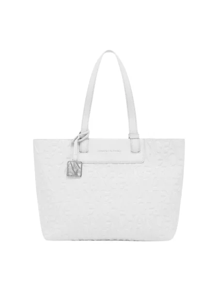 Shopperka Armani Exchange skórzana biała