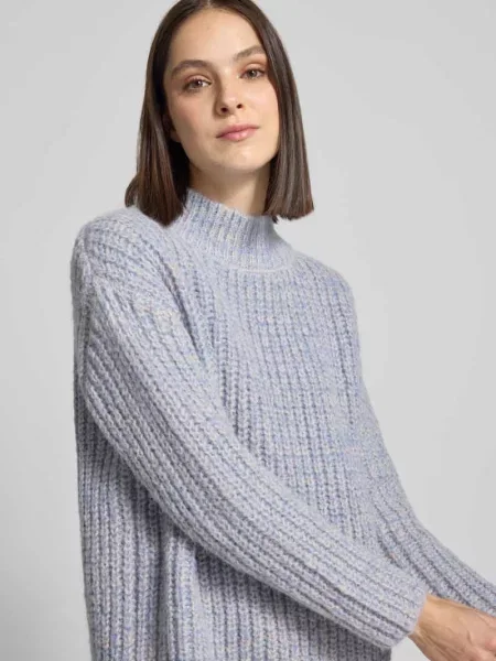 Sweter z dzianiny o grubym ściegu ze stójką Apricot