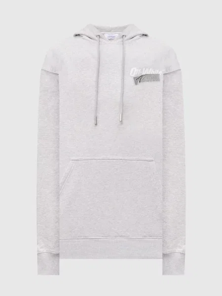 Меланжевое худи Off-white серое