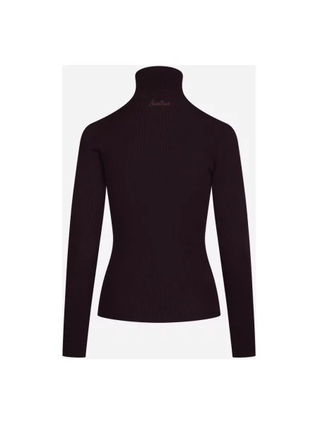 Sweter z golfem Mc2 Saint Barth fioletowy