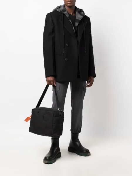 Trumpas paltas Off-white dvieiliai balta