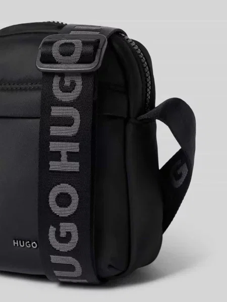 Plecak z aplikacją z metką model AYDEN_MONOSTRAP' Hugo czarny