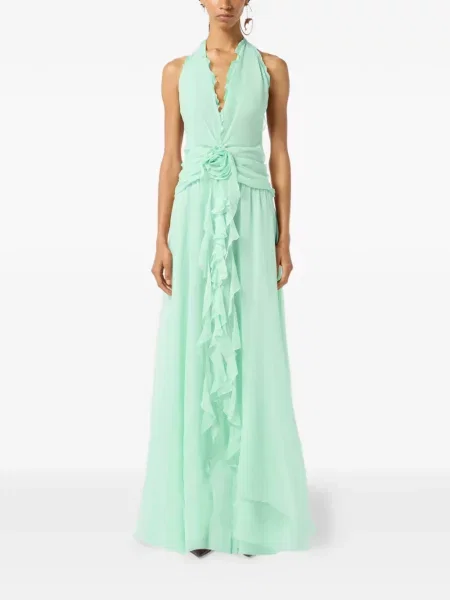 Rochie Blumarine cu volane de costum verde