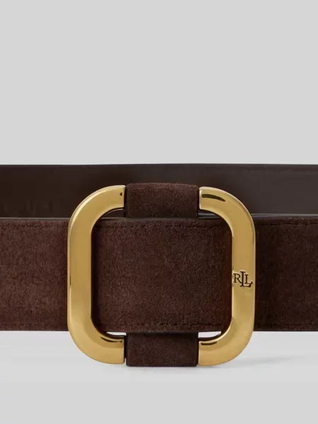 Pasek ze skóry welurowej z wytłoczonym logo Lauren Ralph Lauren