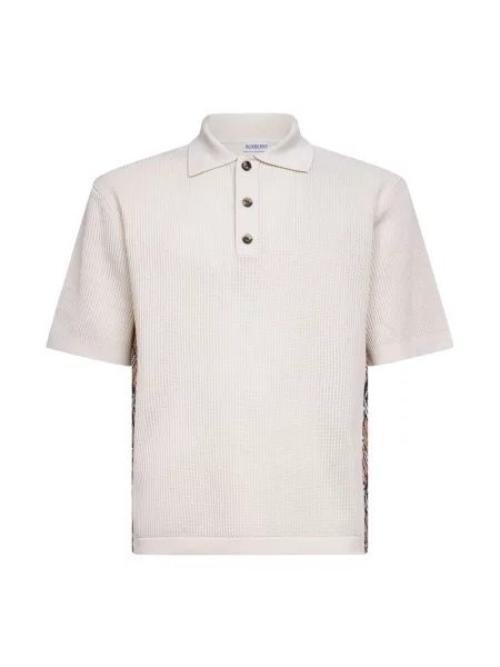 Dzianinowa koszulka polo Burberry beżowa