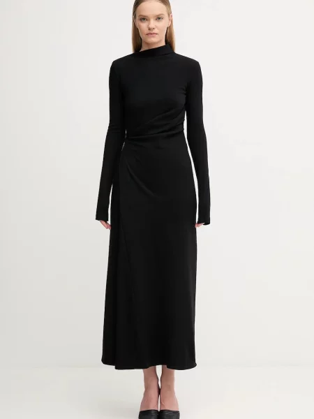 Sportmax rochie cu lână EDILE mini evazați negru