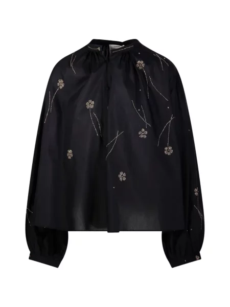 Cămașă Forte_forte cu model floral negru