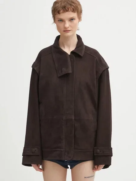 Rotate geacă din piele întoarsă