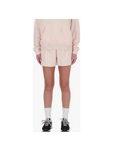 Spodenki New Balance French Terry białoróżowe S białe