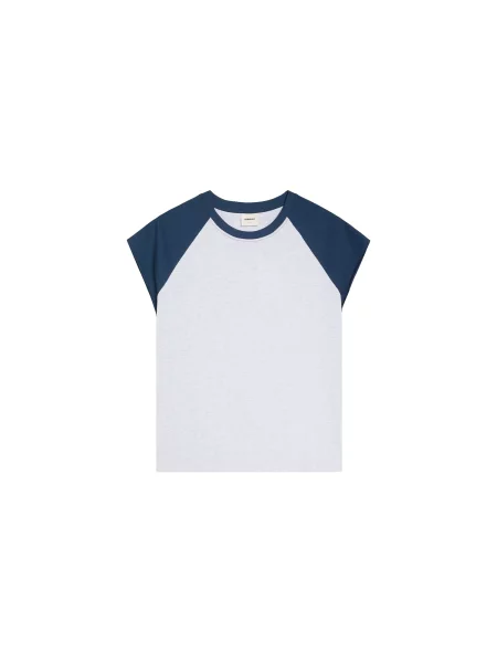 Bershka Tricou bleumarin alb