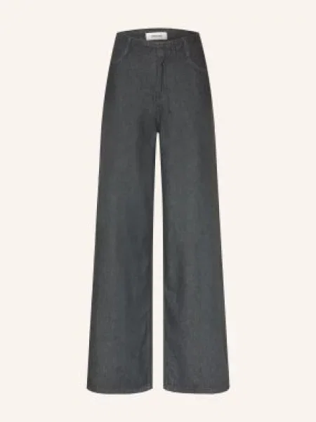 Selected Široké Džíny dark grey denim šedé