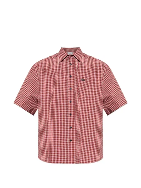 Cămașă Vetements în carouri scurtă roșu