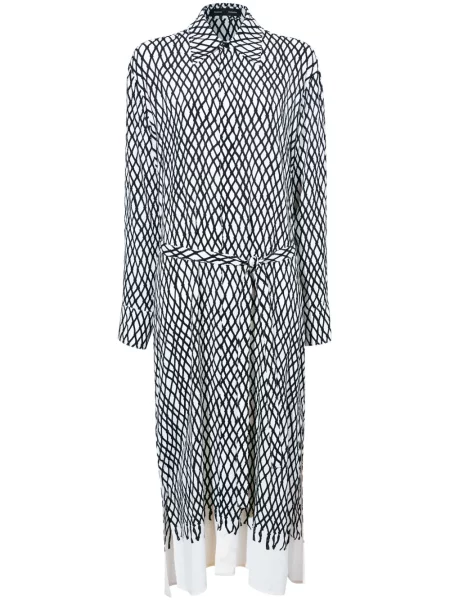 Rochie tip cămașă Proenza Schouler cu imagine de costum alb
