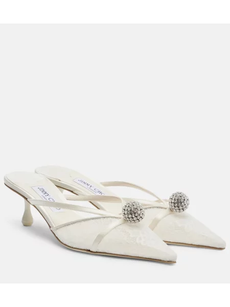 Usnjene mules Jimmy Choo bela