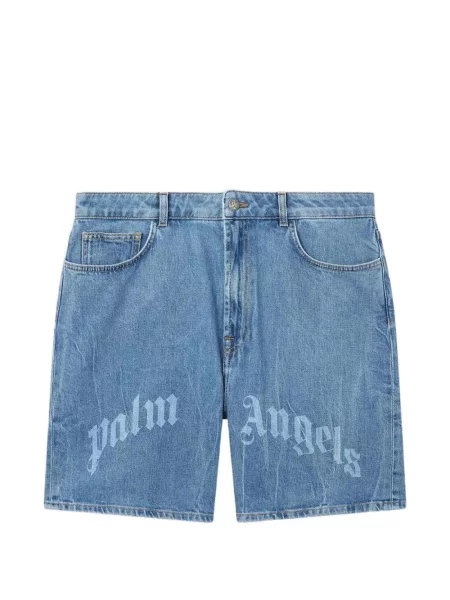 Pantaloni scurți din denim Palm Angels cu imagine albastru